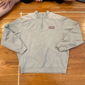 Zip pull over sweatshirt in light seafoam